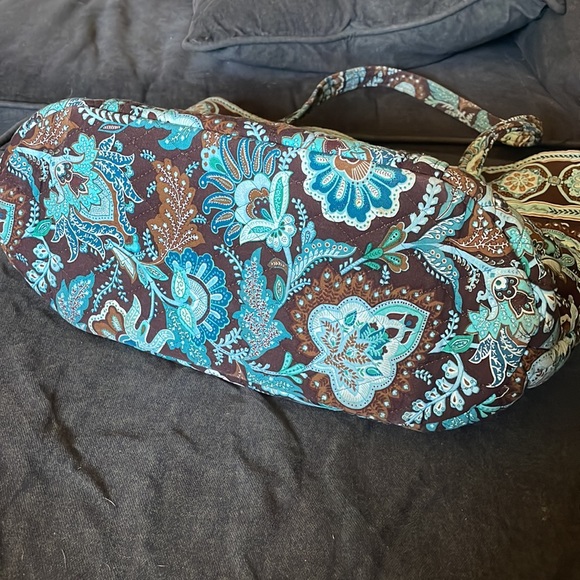 RARE VINTAGE Vera Bradley Large Toggle Tote Java Blue Retired Pattern - Picture 4 of 9